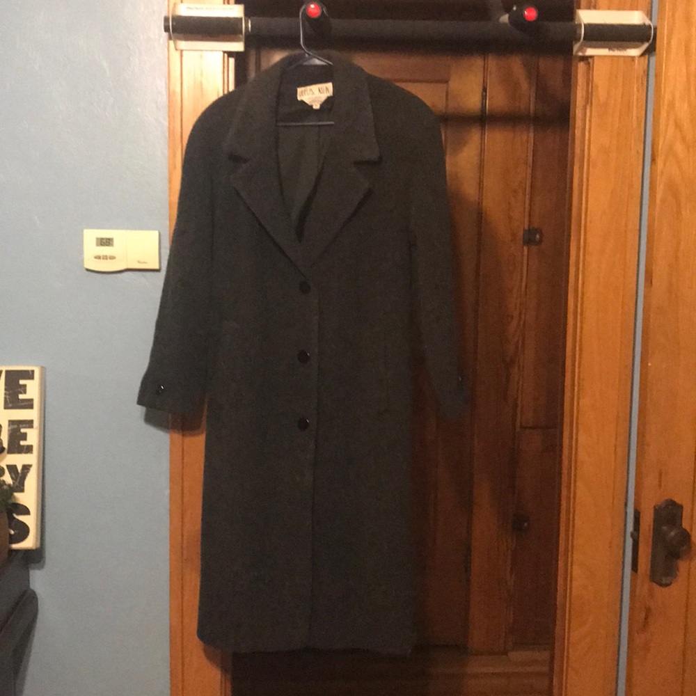 Julia Klein long gray wool dress coat